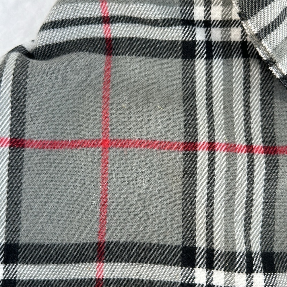 Italian Design Cashmere Viscose Blend Gray Tartan Scarf - Picture 4 of 6